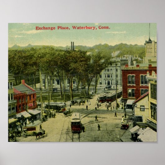 Exchange Place, Waterbury, Connecticut  Poster (Voorkant)