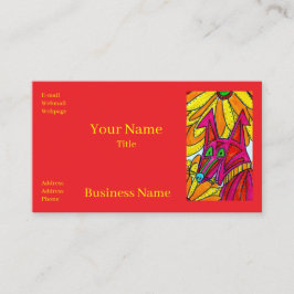 Excited Colorful Dog Business Cards Visitekaartje