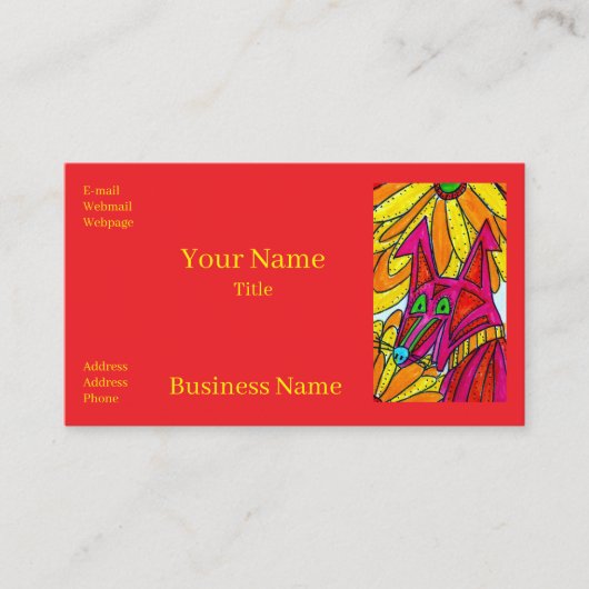 Excited Colorful Dog Business Cards Visitekaartje (Voorkant)