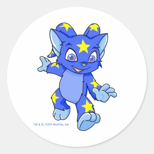 Excited Starry Acara Ronde Sticker (Voorkant)