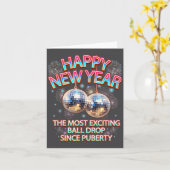 Exciting Ball Drop Since-puberty Happy New Year Di Kaart (Gele Bloem)