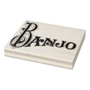 Exclusief 1920 Banjo Typografie Art Stamp Rubberstempel