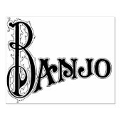 Exclusief 1920 Banjo Typografie Art Stamp Rubberstempel (Afrduk)