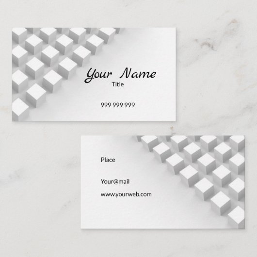 Exclusief 3D modern wit Visitekaartje (Voorkant / Achterkant)