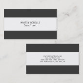 Exclusief aantrekkelijk grijs witte streep visitekaartje (Voorkant / Achterkant)
