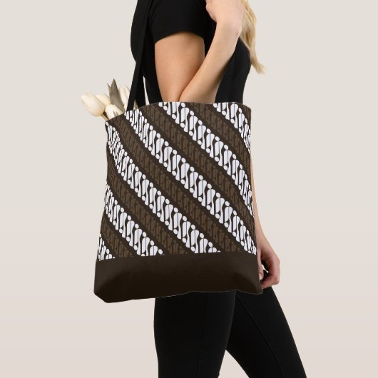 Exclusief Batik Parang Two Tone Pattern Brown Tote Bag (Dichtbij)