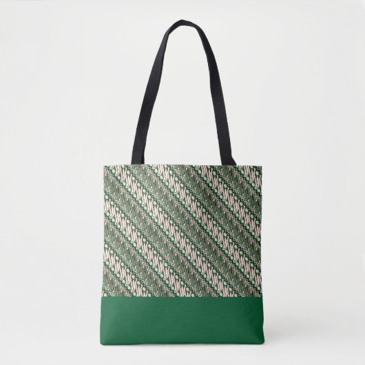 Exclusief Batik Parang Two Tone Pattern Green Tote Bag (Voorkant)