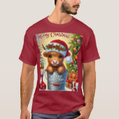 Exclusief Christmas Highland Koe T-shirt ontwerp. (Voorkant)