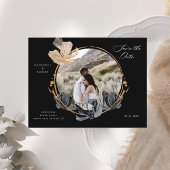 Exclusief Goud Zwart Bloemen Save the Date Briefkaart