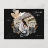 Exclusief Goud Zwart Bloemen Save the Date Briefkaart (Voorkant)
