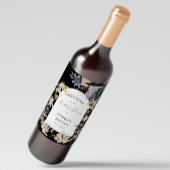 Exclusief Goud Zwart Bloemen Vrijgezellenfeest Wijn Etiket