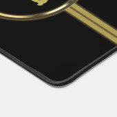 Exclusief goudmonogram op zwart bureaumat (Hoek)