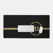 Exclusief goudmonogram op zwart bureaumat (Keyboard & Muis)