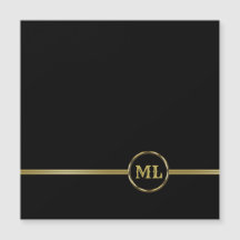 Exclusief goudmonogram op zwarte 3-ringband