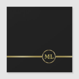 Exclusief goudmonogram op zwarte 3-ringband