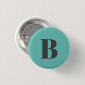 Exclusief lichte Blauwgroen grijze monogram Initia Ronde Button 3,2 Cm (Voorkant /achterkant)