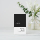 Exclusief Linnen Speciaal Zwart Wit Modern Uniek Visitekaartje (Staand voorkant)