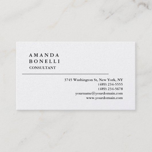 Exclusief Modern Plain Trendy Minimalist Visitekaartje (Voorkant)