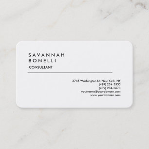 Exclusief 'Modern Plain White Trendy'-minimalistis Visitekaartje