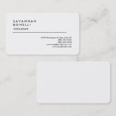 Exclusief 'Modern Plain White Trendy'-minimalistis Visitekaartje (Voorkant / Achterkant)