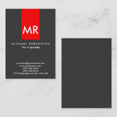 Exclusief Monogram Grijs Rood Streep Clean Visitekaartje (Voorkant / Achterkant)
