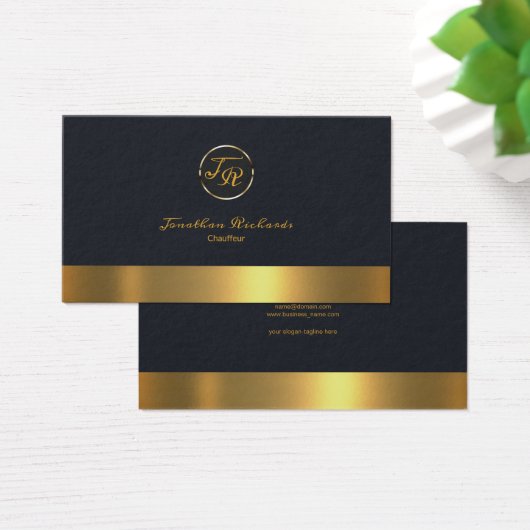 Exclusief monogram Initiaal Simple Plain Chauffeur Visitekaartje (Bureau)