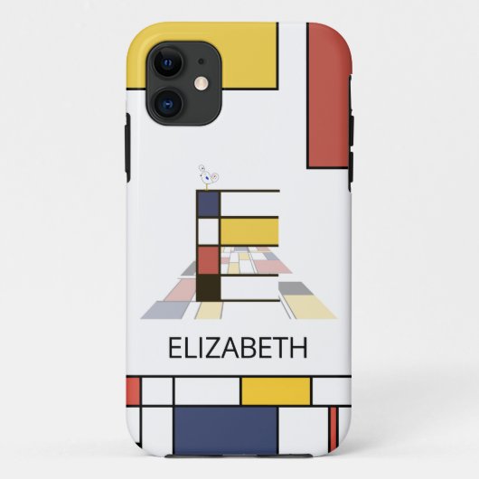 Exclusief neoplasticisme Art Monogram. Brief E Case-Mate iPhone Case (Achterkant)