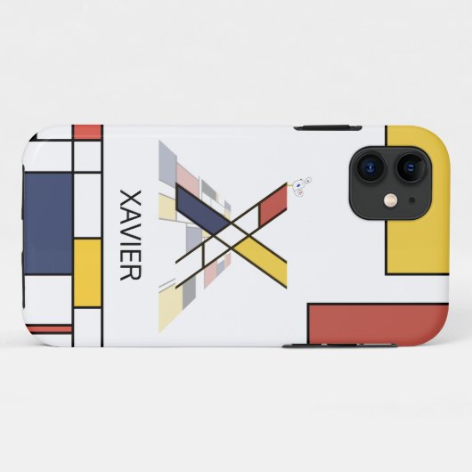 Exclusief neoplasticisme Art Monogram. Brief X Case-Mate iPhone Case (Achterkant (horizontaal))