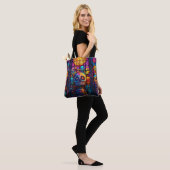 Exclusief ontwerp | Halloween pompoen Canvas tas, Tote Bag (Op model)