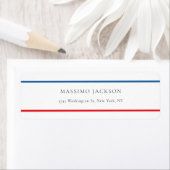Exclusief Persoonlijk Modern Blauw Rood Wit Etiket (Insitu)