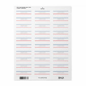 Exclusief Persoonlijk Modern Blauw Rood Wit Etiket (Full Sheet)
