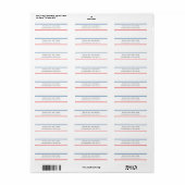 Exclusief Persoonlijk Modern Blauw Rood Wit Etiket (Full Sheet)