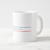 Exclusief Persoonlijk Modern Blauw Rood Wit Grote Koffiekop (Voorkant rechts)