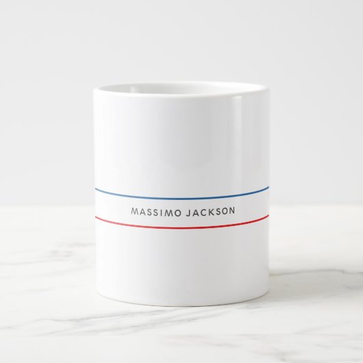 Exclusief Persoonlijk Modern Blauw Rood Wit Grote Koffiekop (Voorkant)
