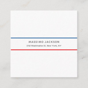 Exclusief Persoonlijk Modern Blauw Rood Wit Informatiekaartje