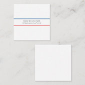 Exclusief Persoonlijk Modern Blauw Rood Wit Informatiekaartje (Voorkant / Achterkant)