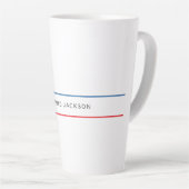 Exclusief Persoonlijk Modern Blauw Rood Wit Latte Mok (Rechterhoek)