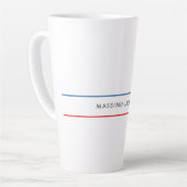 Exclusief Persoonlijk Modern Blauw Rood Wit Latte Mok (Linkerhoek)