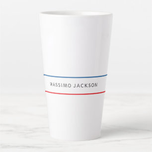 Exclusief Persoonlijk Modern Blauw Rood Wit Latte Mok