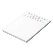 Exclusief Persoonlijk Modern Blauw Rood Wit Notitieblok (Linkerzijde)