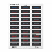Exclusief Persoonlijk Modern Donkergrijs Zwart Etiket (Full Sheet)