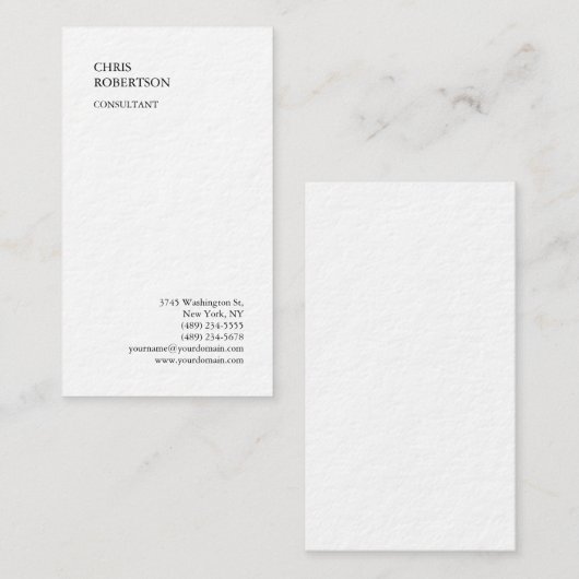 Exclusief Premium-dik minimalistisch oppervlak Visitekaartje (Voorkant / Achterkant)