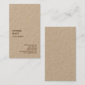 Exclusief Premium Kraft, uniek, modern minimalisti Visitekaartje (Voorkant / Achterkant)