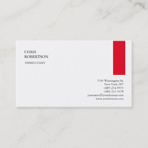 Exclusief rood wit modern minimalistisch gewoon visitekaartje