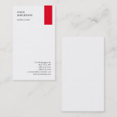 Exclusief roodwitte moderne, minimale platte plaat visitekaartje (Voorkant / Achterkant)