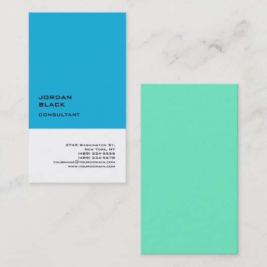 Exclusief speciaal blauw wit, uniek modern visitekaartje (Voorkant / Achterkant)