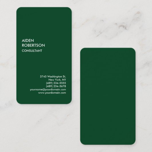 Exclusief speciaal bos, groen, modern visitekaartje (Voorkant / Achterkant)