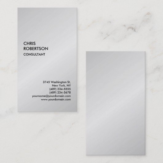 Exclusief speciaal grijs modern uniek minimalistis visitekaartje (Voorkant / Achterkant)