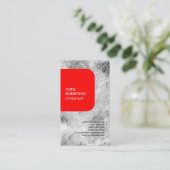 Exclusief speciaal linnen, grijs, modern visitekaartje (Staand voorkant)