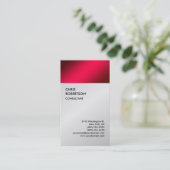 Exclusief speciaal rood grijs modern minimalistisc visitekaartje (Staand voorkant)